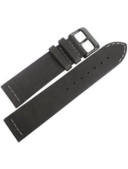 ColaReb 22mm Short Venezia Black Leather PVD Buckle Watch Strap