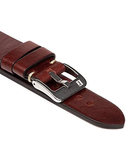 ColaReb 20mm Siracusa Brown Leather Watch Strap