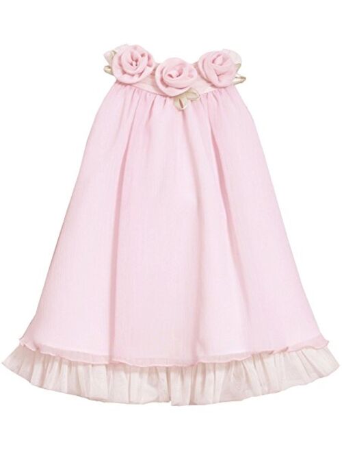 Bonnie Jean Girls Easter Spring Pink Rose Mesh Dress