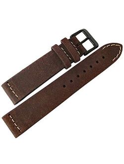 ColaReb 20mm Spoleto Dark Brown PVD Buckle Leather Watch Strap