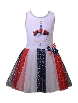 Girl's 4th of July Dress - Unicorn Americana Dress
