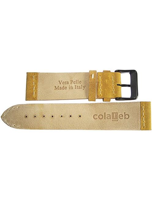 ColaReb 20mm Venezia Ocher Leather PVD Buckle Watch Strap