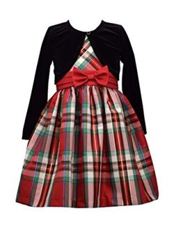 Christmas Dress - Plaid with Black Cardigan for Toddler, Little and Big Girls