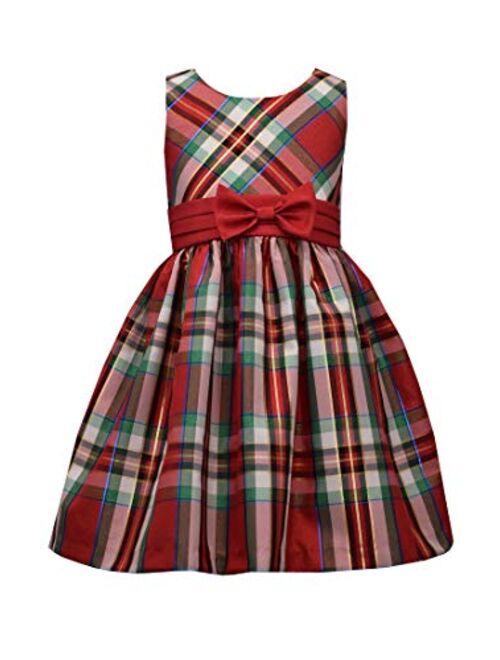 Bonnie Jean Christmas Dress - Plaid with Black Cardigan for Toddler, Little and Big Girls