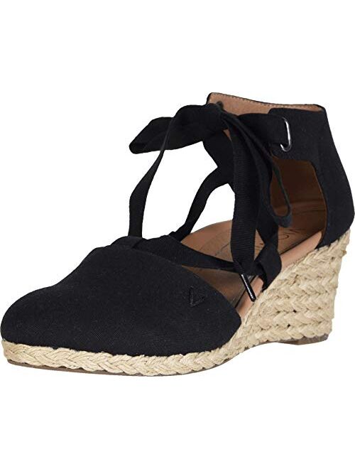 Vionic Women's Aruba Kaitlyn Lace-up Wedge - Ladies Espadrille Wedges with Concealed Orthotic Arch Support