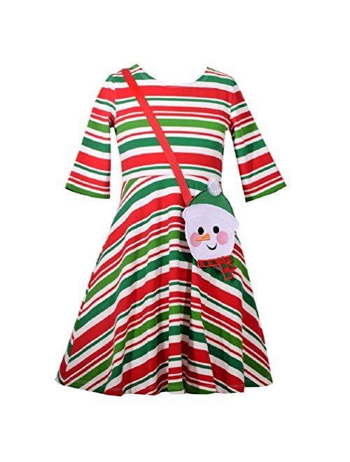 Bonnie Jean Girls Christmas Holiday Striped Dress (4-6x)