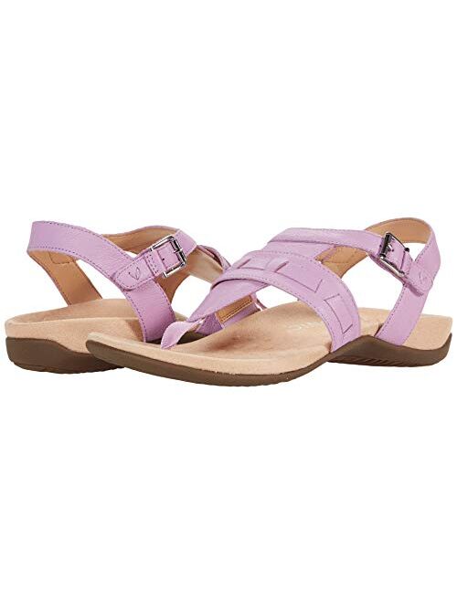 Vionic Women's Lupe Flat Sandal - with Hook and Loop Closure and Concealed Orthotic Arch Support