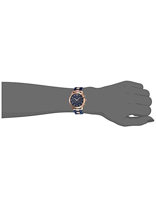GUESS Women's Stainless Steel Analog Quartz Watch with Silicone Strap, Blue, 22 (Model: U1294L2)