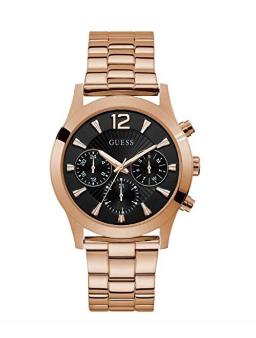 GUESS Women's Analog Watch with Stainless Steel Strap, Rose Gold, 17 (Model: U1295L4)
