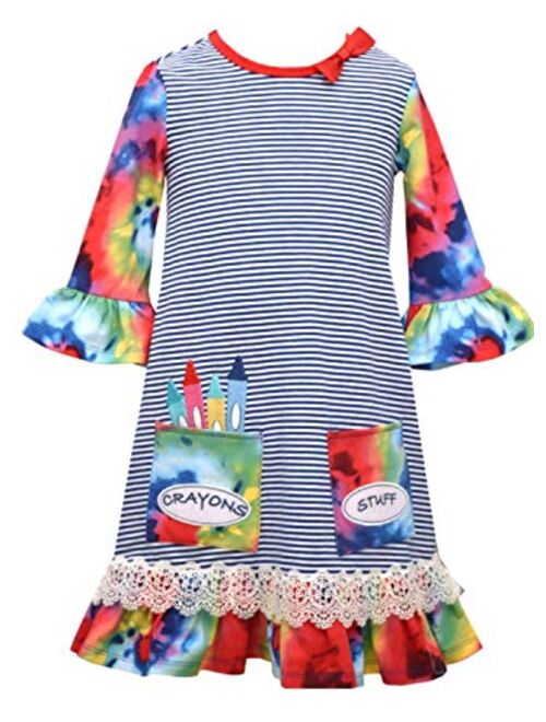 Bonnie Jean Tie Dye Crayon Pocket Dress