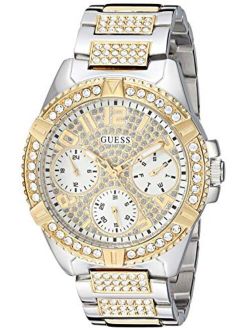 Stainless Steel   Gold-Tone Crystal Watch with Day, Date   24 Hour Military/Int'l Time. Color: Silver/Gold-Tone (Model: U1156L5)