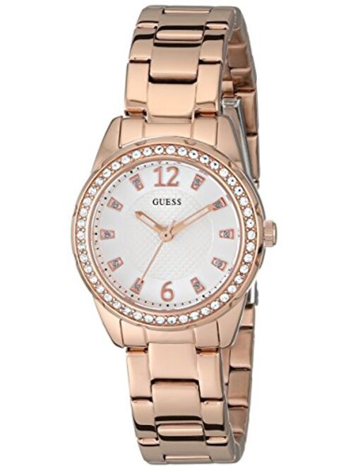 GUESS Women's Petite Rose Gold-Tone Bracelet Watch