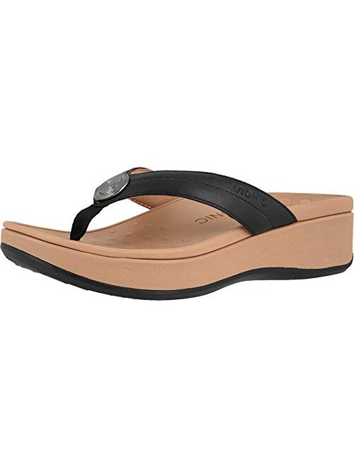 Vionic Women's Pacific Pilar Toe-Post Sandals - Ladies Platform Flip Flops with Concealed Orthotic Arch Support