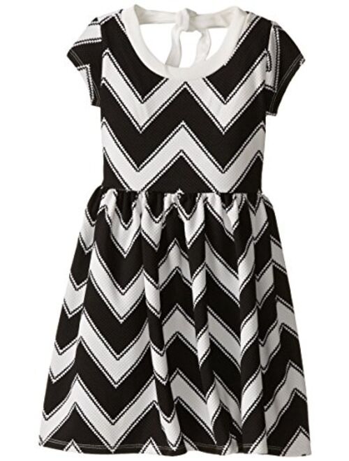 Bonnie Jean Little Girls' Chevron Print Dress with Open Back