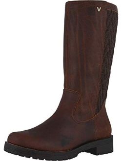 Women's Mystic Aurora Mid Calf Boot - Ladies Waterproof Leather Upper with Faux Shearling Lining and Concealed Orthotic Arch Support