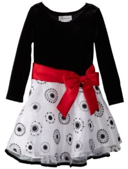 Little Girls' Circle Embroidered Hipster Dress
