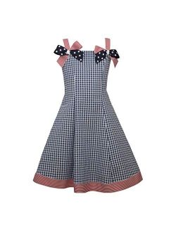 Girl's 4th of July Dress - Seersucker Americana Bow Dress