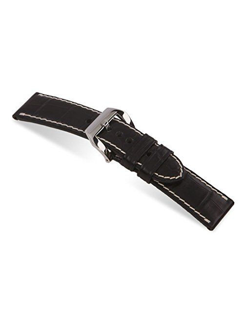 RIOS1931 Modena - Genuine Alligator Watch Band with Attached Pre-v Buckle for Panerai Watches 115x75