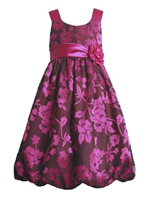 Bonnie Jean Jessica Ann Fuchsia Floral Special Occasion Bubble Dress (2t-6x)