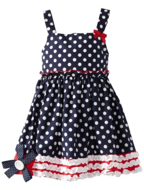Bonnie Jean Little Girls' Dot and Rusching Trim Sundress