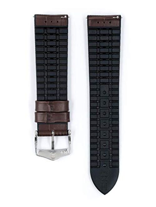Hirsch Paul Embossed Calf Leather Watch Strap - Performance Band - 18mm, 20mm, 21mm, 22mm, 24mm - Length - Attachment Width / Buckle Width - Quick Release Watch Band