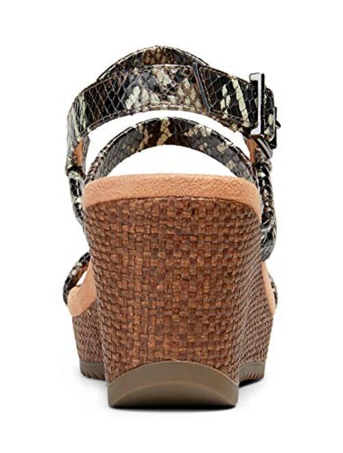 Vionic Women's Hoola Kora Wedge Espadrille Sandals - Adjustable Wedge Sandal with Concealed Orthotic Arch Support