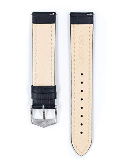 Hirsch Modena Alligator Embossed Calf Leather Watch Strap - 18mm, 19mm, 20mm, 22mm, 24mm - Length - Attachment Width / Buckle Width - Quick Release Watch Band