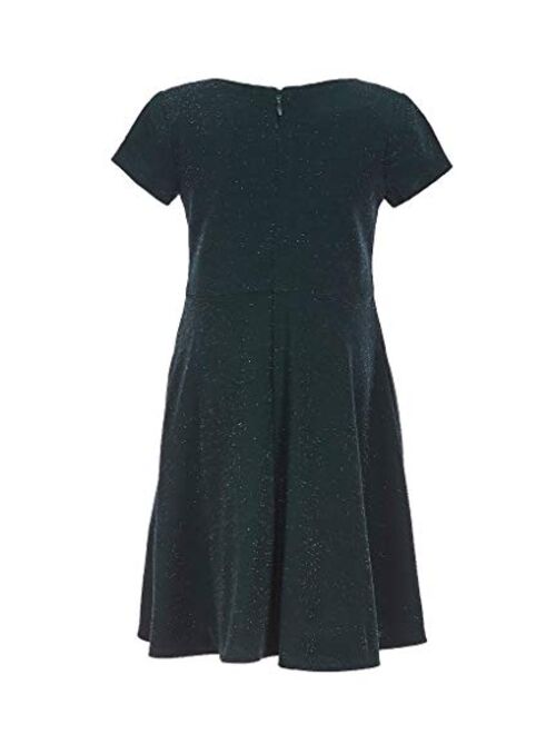 Bonnie Jean Big Girls 7-16 Green Glitter Bow Fit and Flare Skater Party Dress