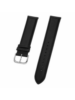 Original Mens 20mm Black Flat Leather Strap with Steel Buckle st.465.33151