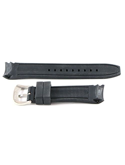 Swiss Legend 24MM Black Silicone Band Strap & Silver Stainless Buckle fits 46mm SL Avalanche Watches