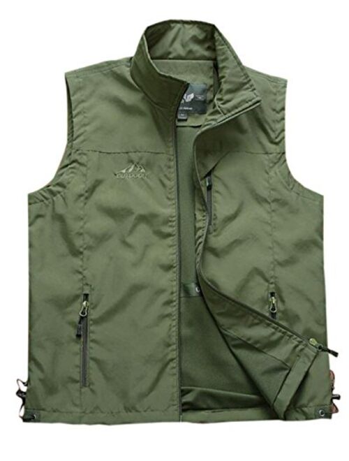 Yimoon Men's Safari Travel Vest Outdoor Lightweight Fishing Photo Vest