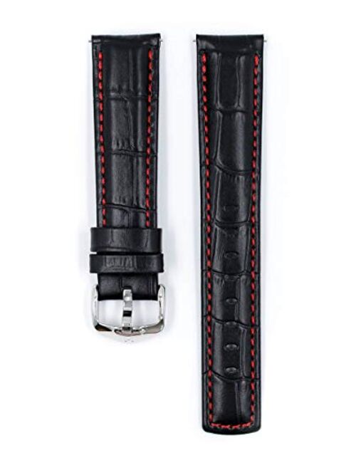 Hirsch Grand Duke Water Resistant Leather Watch Strap - 18mm, 20mm, 22mm, 24mm - Length - Attachment / Buckle Width - Quick Release Watch Band