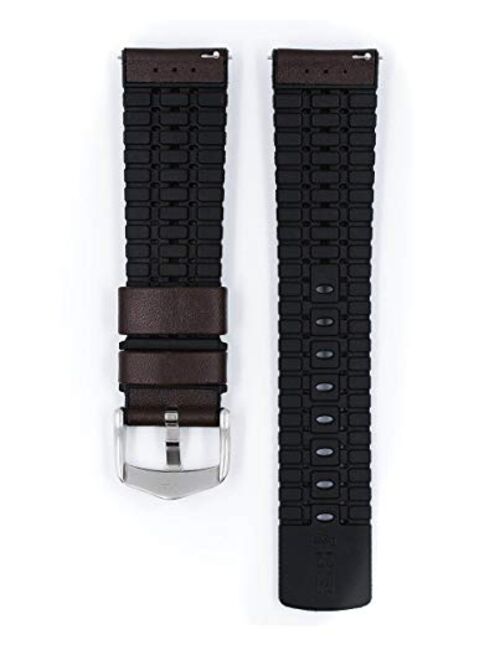 Hirsch Tiger Calf Leather Watch Strap - Performance Caoutchouc Core - 18mm, 20mm, 21mm, 22mm, 24mm - Length - Attachment Width / Buckle Width - Quick Release Watch Band