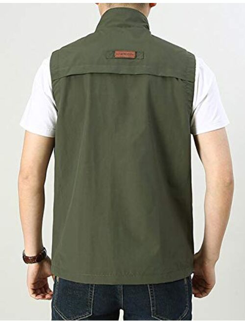 Yimoon Men’s Outdoor Work Travel Safari Fishing Pockets Vest