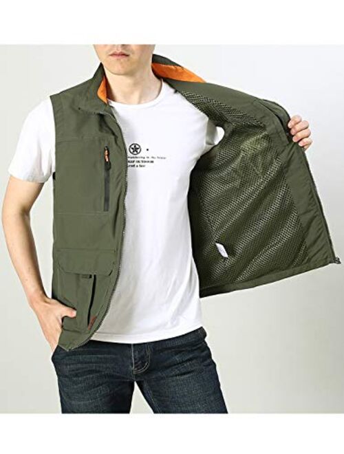 Yimoon Men’s Outdoor Work Travel Safari Fishing Pockets Vest