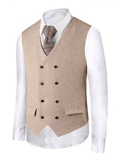 Hanayome Men's Fashion Business V-Neck Casual Slim Fit Suit Vest Plus Size Jacket SI2