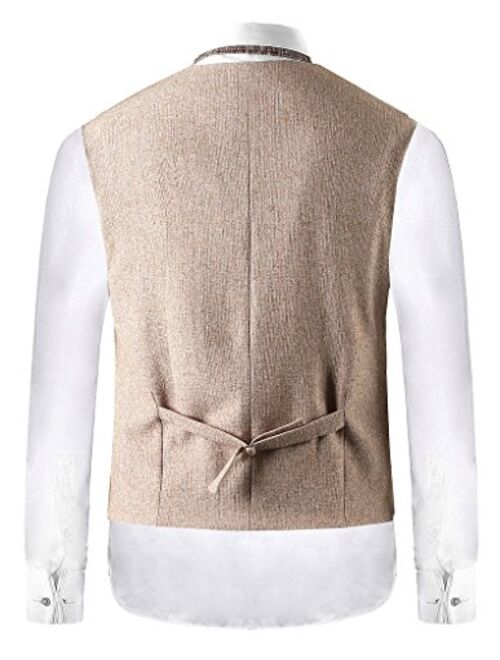 Hanayome Men's Fashion Business V-Neck Casual Slim Fit Suit Vest Plus Size Jacket SI2