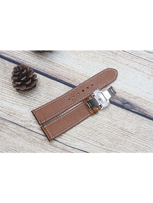 Ombre Brown Vegetable Tanned Cow Leather Watch Band, Full Grain Cow Watch Strap, Handmade Leather Band
