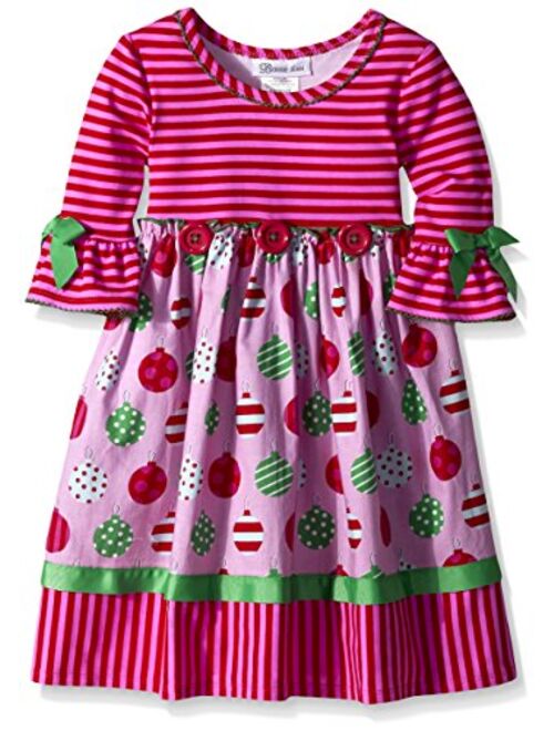 Bonnie Jean Girls' Little Ornament Print Cotton Dress