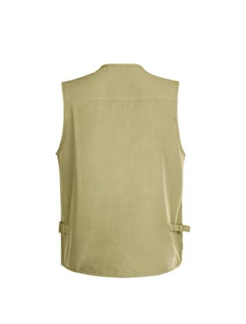 Yimoon Men's Casual Outdoor Vest Multi-Pocket Photography Fishing Vest