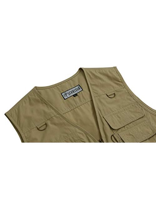 Yimoon Men's Casual Outdoor Vest Multi-Pocket Photography Fishing Vest