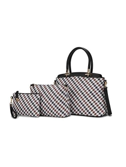Mia K Collection Shoulder Bag for Women, Crossbody Purse & Wristlet: PU Leather Satchel Pocketbook 3 PCs Handbag Set