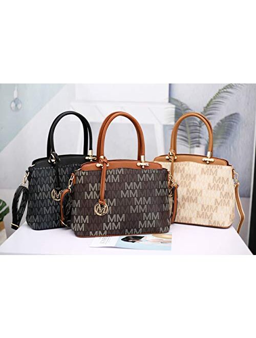 MKF Collection Mia K Collection Shoulder Bag for Women, Crossbody Purse & Wristlet: PU Leather Satchel Pocketbook 3 PCs Handbag Set