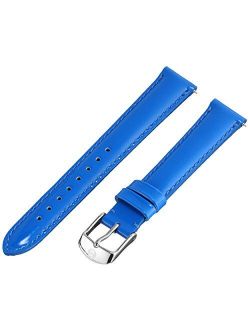 MS16AA050473 16mm Patent Leather Blue Watch Strap