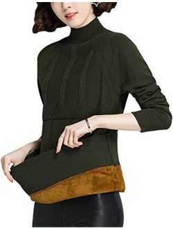 Yimoon Women's Winter Warm High Neck Fleece Lined Pullover Tunic Sweater