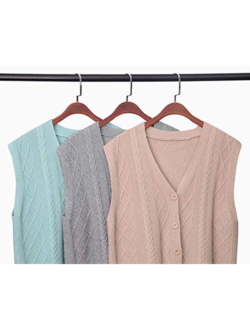 Yimoon Women's V-Neck Cable Knit Sweater Vest Sleeveless Cardigan
