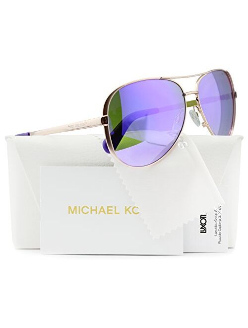 Michael Kors MK5004 Chelsea Aviator Sunglasses Rose Gold w/Purple Mirror (1003/4V) MK 5004 10034V 59mm Authentic