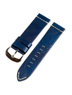 Clockwork Synergy Dapper Collection - 22mm Blue Vintage Leather Watch Band