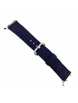 38mm Navy Genuine Leather Watch Band with Metal Adapters Fits Apple Watch