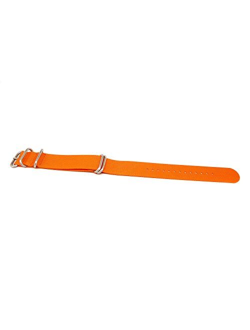 DaLuca Ballistic Nylon Military Watch Strap - Orange (Matte Buckle) : 24mm
